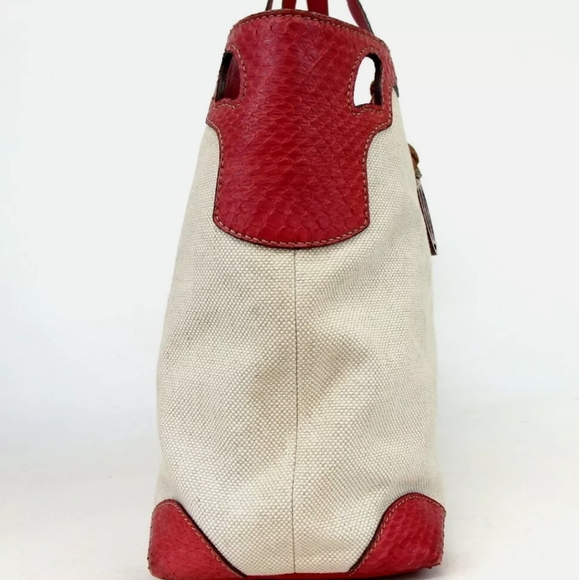 AUTHENTIC CARTIER MARCELLO DU TOTE BAG RED/BEIGE - Picture 3 of 13